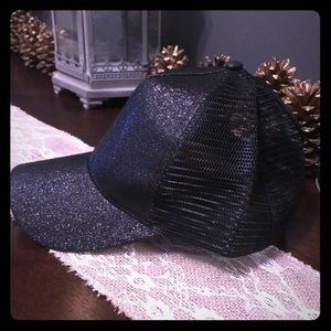 Glitter ponytail Trucker Hat